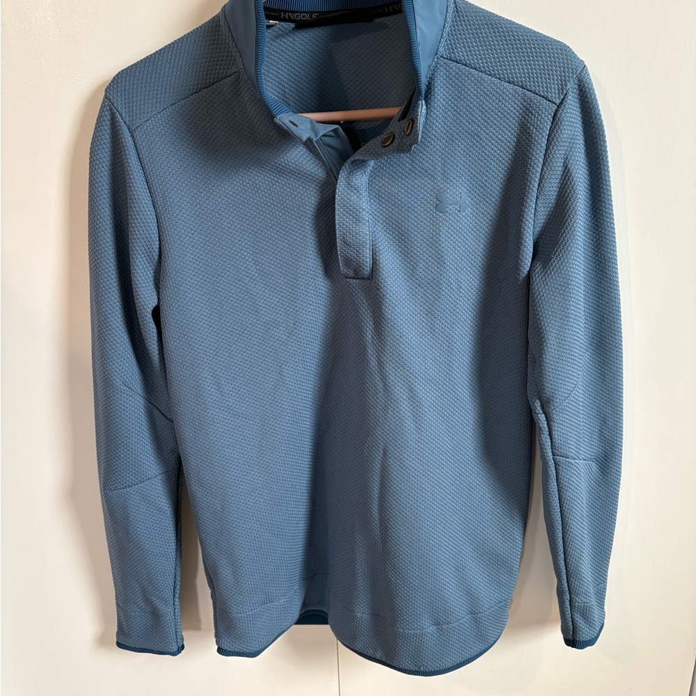 Under Armour Dusty Blue Long-Sleeve Quarter-Snap Polo